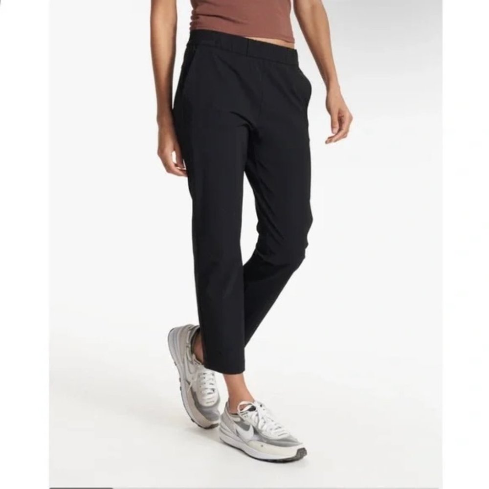 Vuori Miles Black Ankle Pants Sz XL Performance Elastic Waist Pockets High Rise